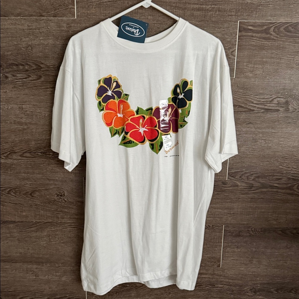 Vibrant Floral White Tee